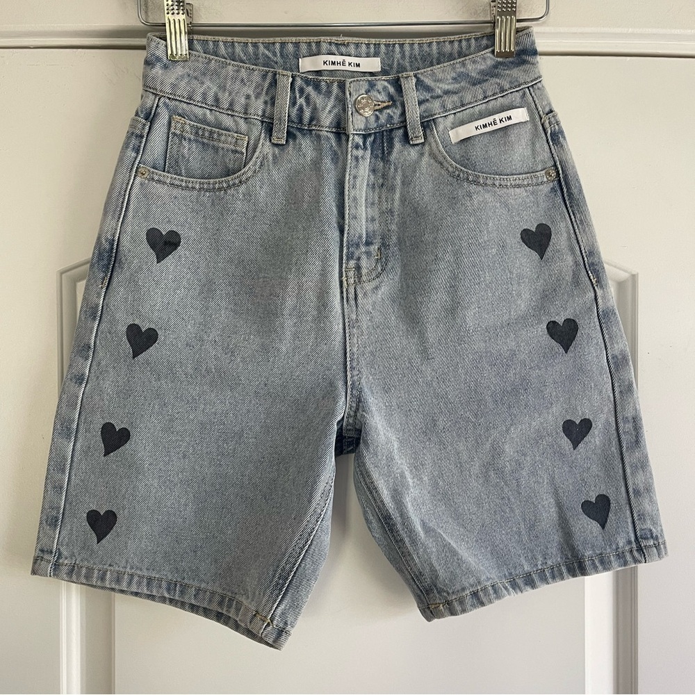 NWOT Kimhe Kim Stamped Heart Bermuda Short - S